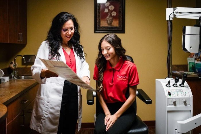 Doctor counseling patient on eye health