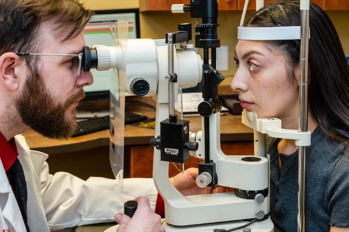 Doctor giving a patient an eye exam